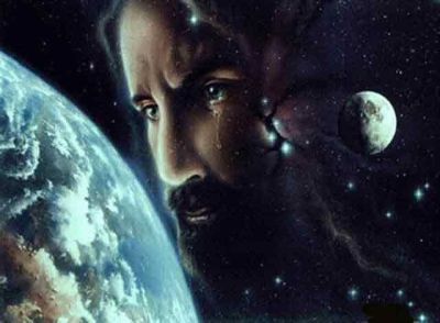 Jesus - weinend auf die sündige Erde schauend